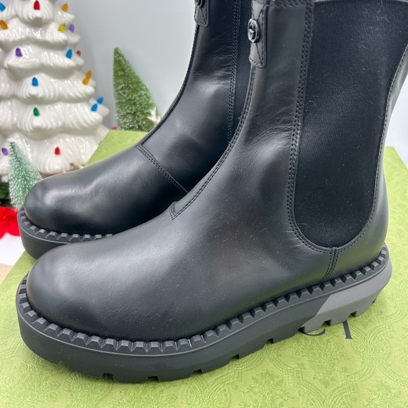 Gucci men\'s leather Chelsea boots size 7 fits 8 US made in Italy main image 8